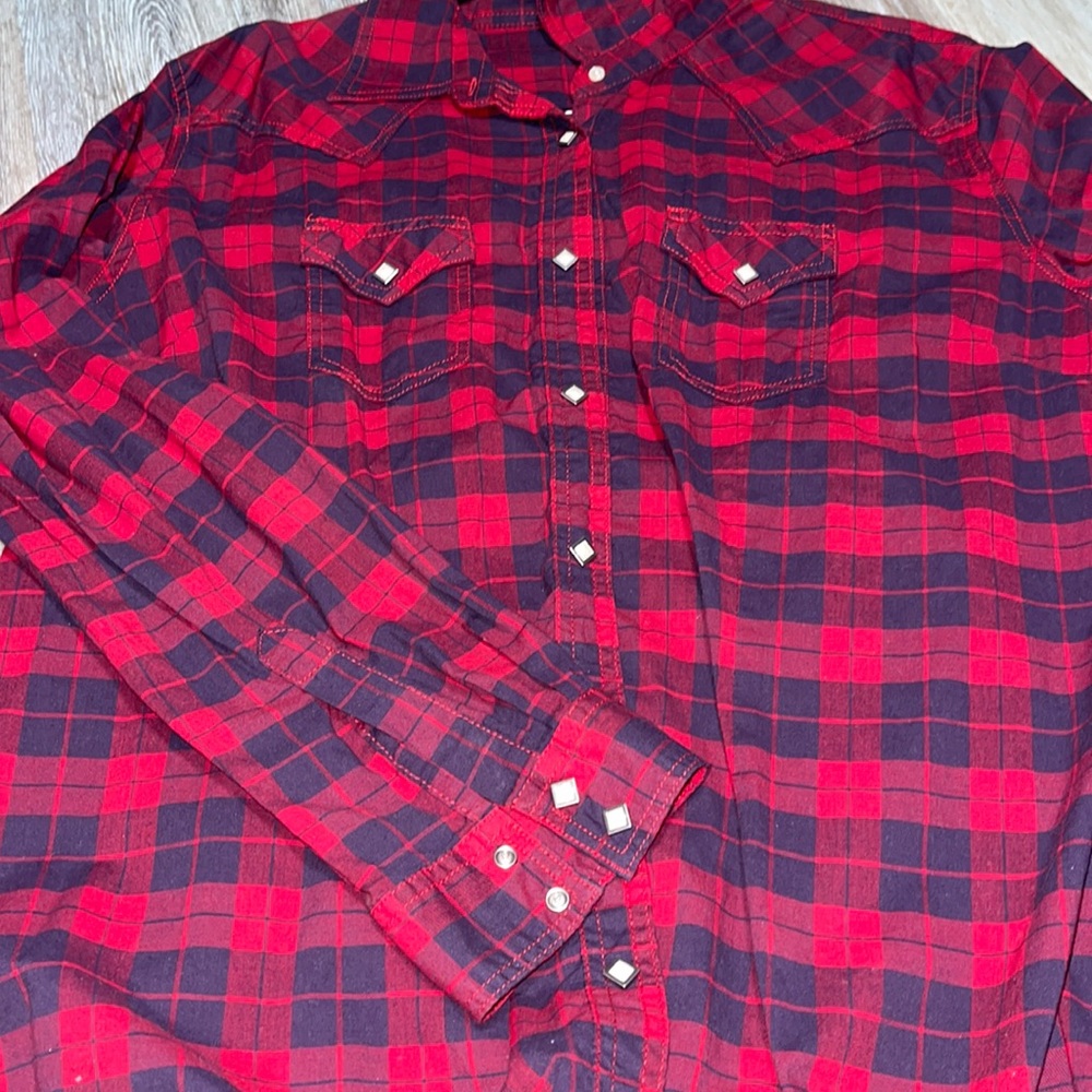 Red plaid button up